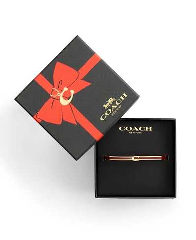 Coach Gold Plated Hinged Bangle Bracelets