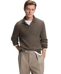 Boss by Hugo Men's Beckham x Mouline Rib Polo-Collar Sweater
