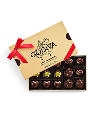 Godiva Dark Assorted Chocolate Gold Gift Box with Ribbon, 15-Pc.