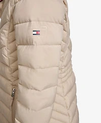 Tommy Hilfiger Women's Long Sleeves Hooded Puffer Jacket