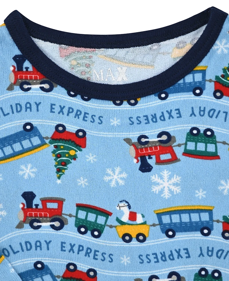 Max & Olivia Baby and Toddler Boys Snug Fit Holiday 3-Piece Pajama Set