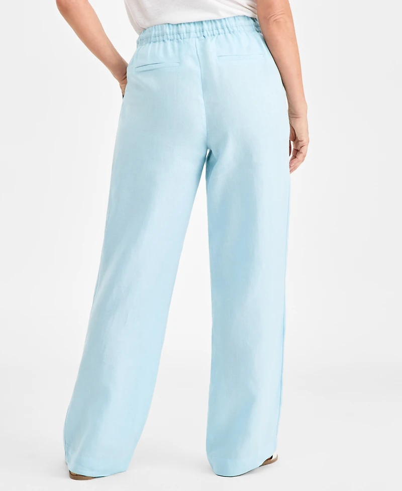 Charter Club Women's 100% Linen Drawstring Pants, Created for Macy's