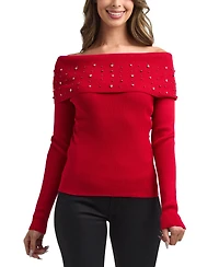 Bcx Women's Off-The-Shoulder Pull-On Sweater