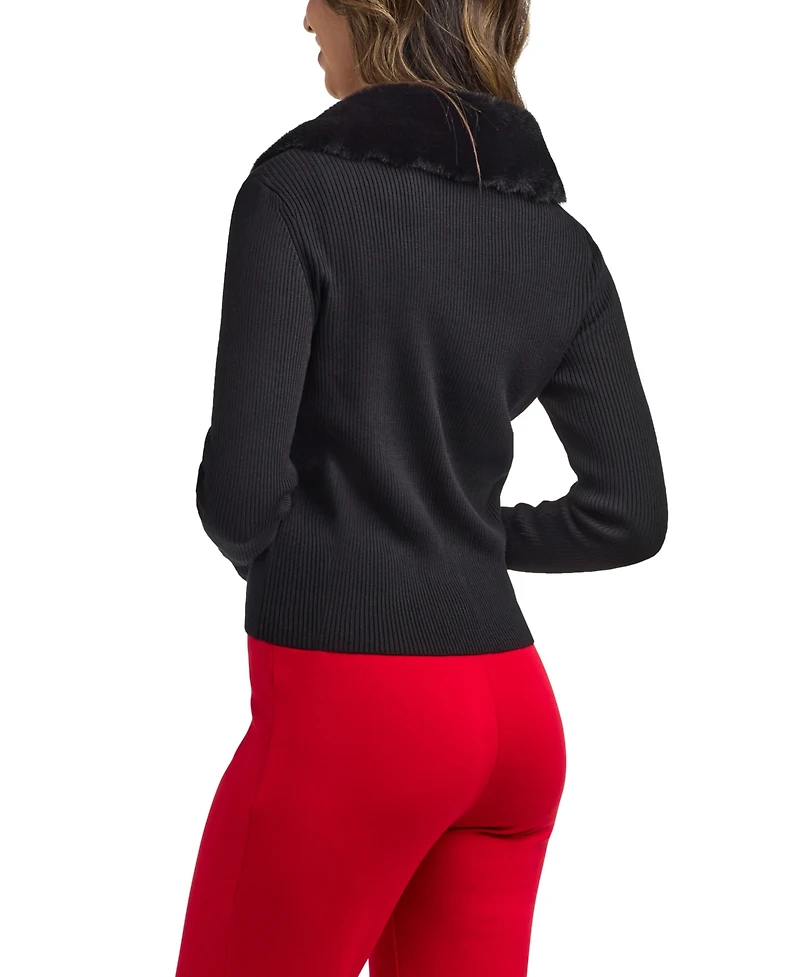 Bcx Women's Tie Front Long Sleeve Cardigan Sweater