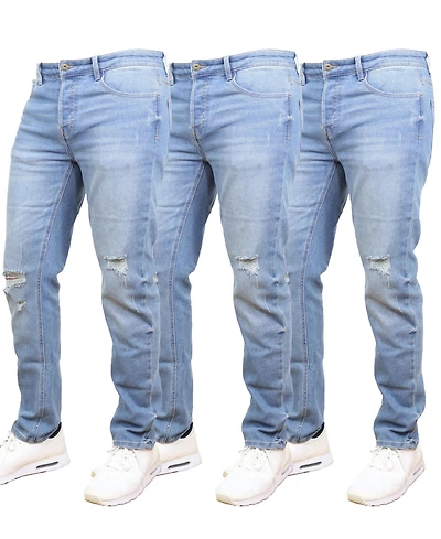 Blue Ice Men's 3-Pack Stretch Ripped Jeans