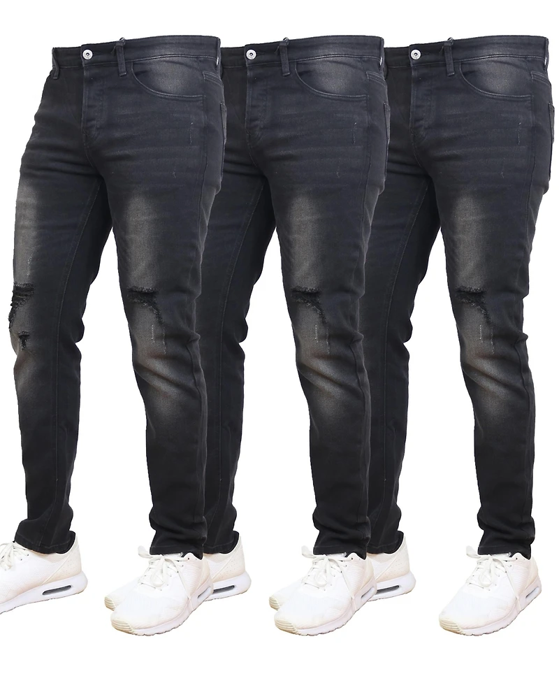 Blue Ice Men's 3-Pack Stretch Ripped Jeans