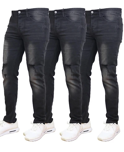 Blue Ice Men's 3-Pack Stretch Ripped Jeans