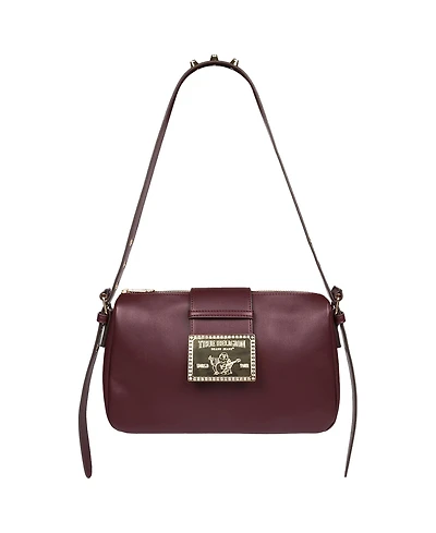 True Religion East West Shoulder Bag with Belt Buckle Tab