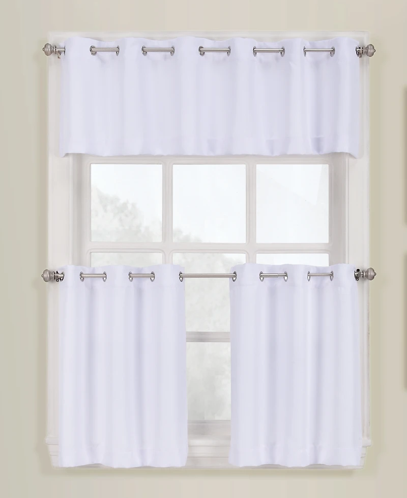 Montego Casual Textured Semi-Sheer Grommet Kitchen Curtain Valance