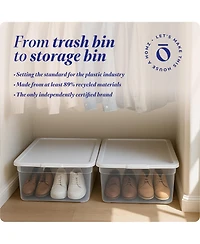 Homz 28 Qt Snaplock Clear Plastic Storage Container Bin with Secure Lid, 2 Pack