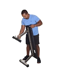 HolaHatha 300 Pound Capacity Foam Padded Flat Barbell Bench w/Steel Frame, Black