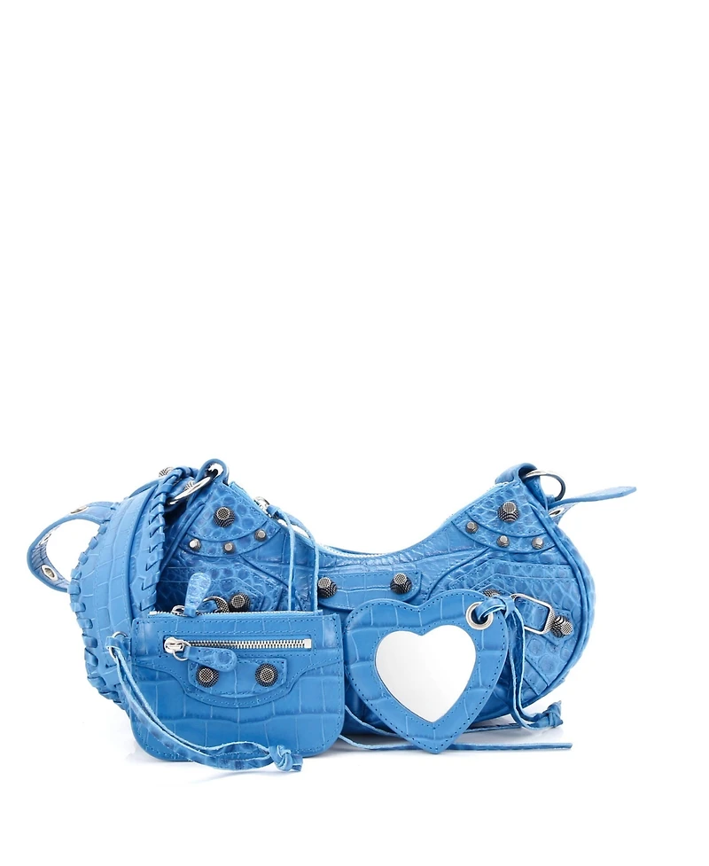Pre-Owned Balenciaga Xs Le Cagole Giant Studs Shoulder Bag Embossed Leather