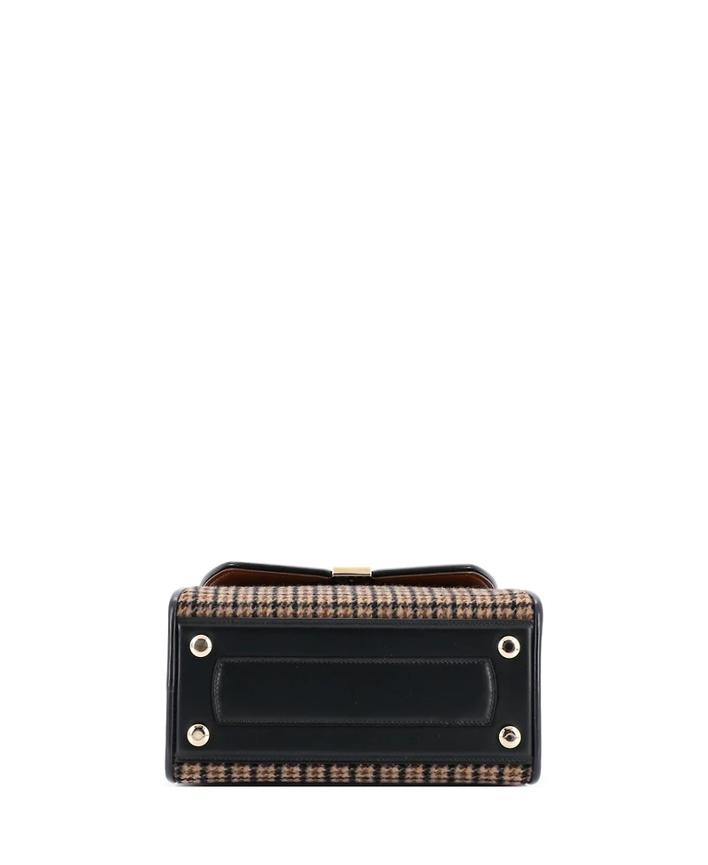 Pre-Owned Salvatore Ferragamo Small Boxyz Top Handle Bag Printed Wool and Leather