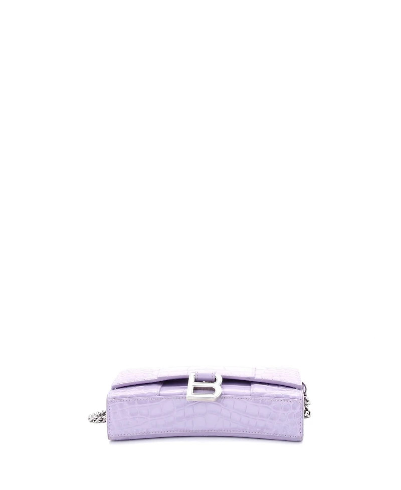Pre-Owned Balenciaga Hourglass Chain Wallet Embossed Leather
