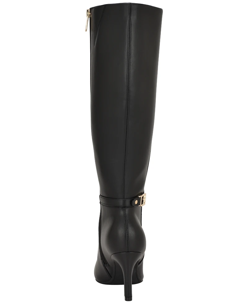 Tommy Hilfiger Women's Janyze Side Zip Pointed Toe Dress Boots