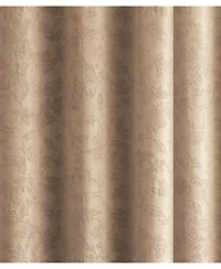 Kate Aurora Chic Living 2 Pack Floral Leaves Embossed Room Darkening Grommet Top Curtain Panels - 84 in. Long - Navy Blue