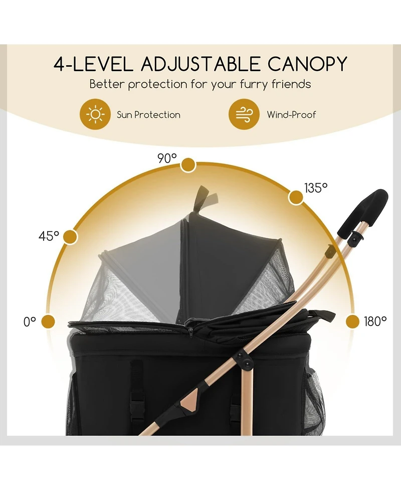 Ecooso 3-In-1 Pet Stroller with Removable Car Seat Carrier