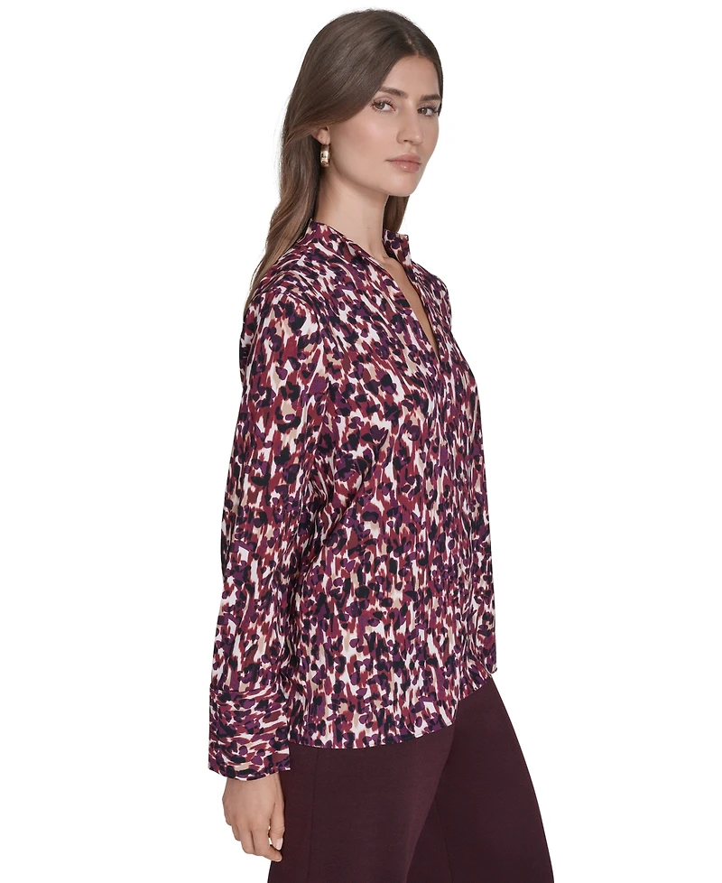 Halston Women's V-Neck Long Sleeves Tunic Top