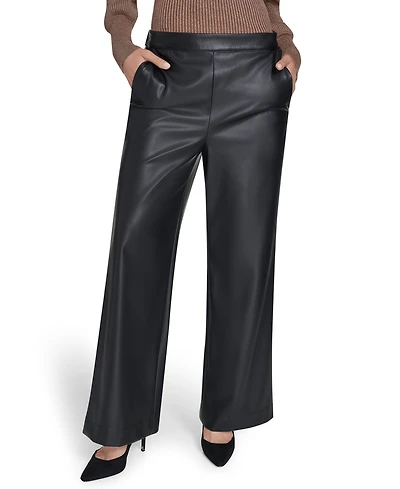 Halston Women's Mid Rise Wide Leg Pants