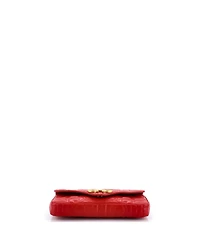 Pre-Owned Salvatore Ferragamo Mini Gancini Chain Wallet Gancini Quilted Leather