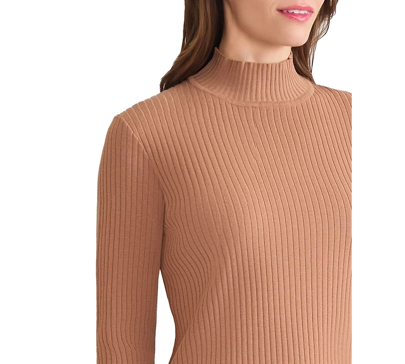 Jones New York Women's Sutton Ribbed Mock-Neck Long-Sleeve Sweater