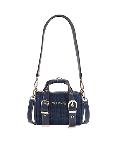 True Religion Denim Buckle Strap Mini Satchel