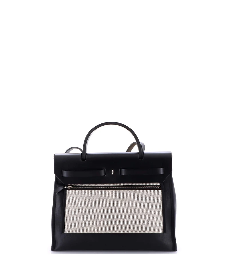 Pre-Owned Hermes 31 Herbag Zip Berline Vache Canvas and Leather