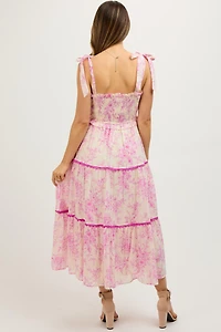 Pinkblush Maternity Floral Sleeveless Ruffle Tiered Midi Dress