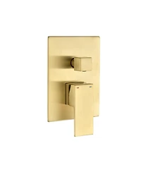 Rainsken 12" Rain Brushed Gold Shower Head Systems Wall Mounted Shower Full Body Coverage Square Shower Head