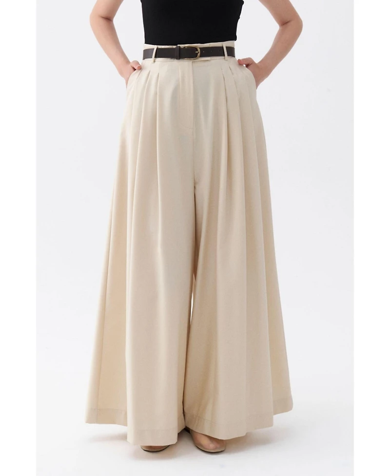 Nocturne Women's Belted Palazzo Trousers
