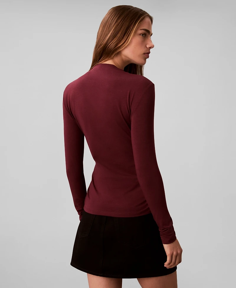 Calvin Klein Women's Slim Long Sleeve Mock Neck Top