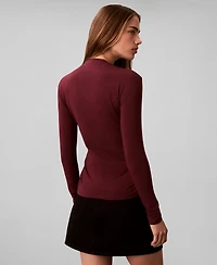Calvin Klein Women's Slim Long Sleeve Mock Neck Top