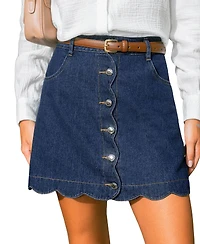 Cupshe Women's Round & Blue Mini Skirt