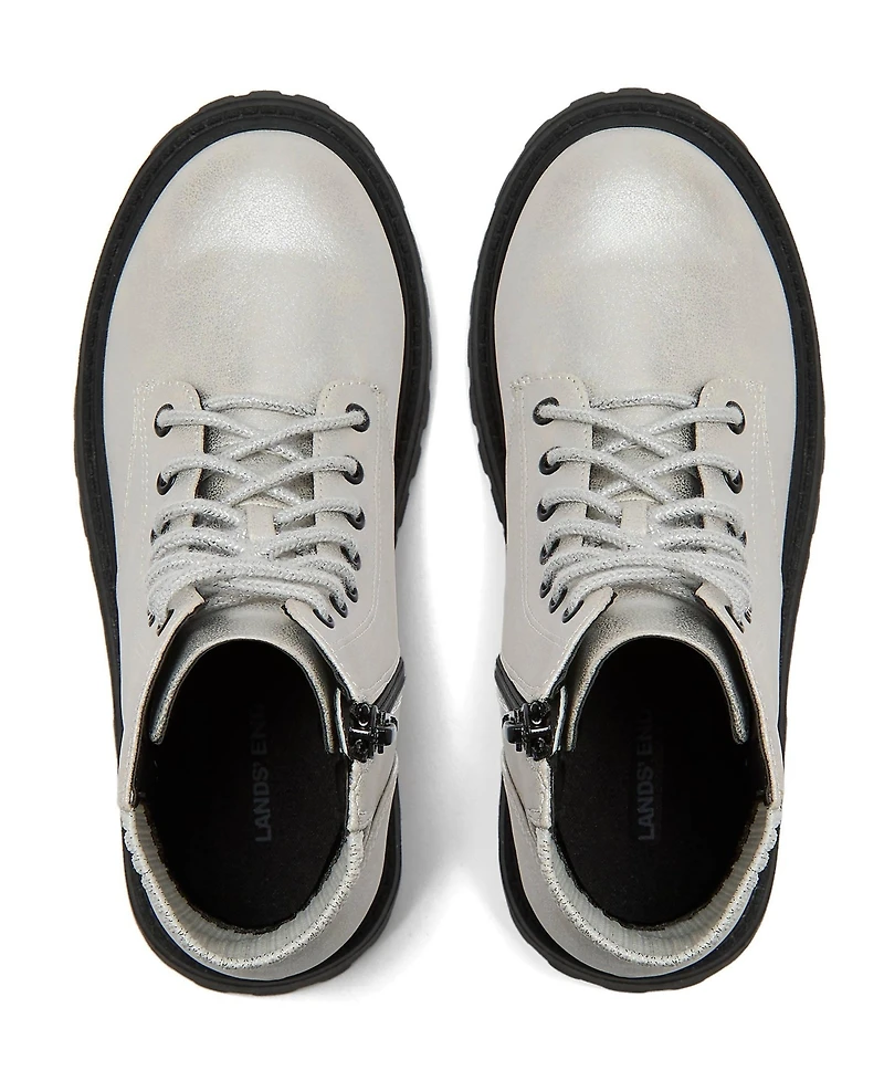 Lands' End Girls Zip Up Lugged Boots