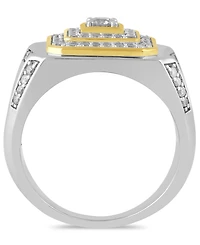 Macy's Men's Diamond Ring (1 ct. t.w.) in Yellow Gold Plated Sterling Silver