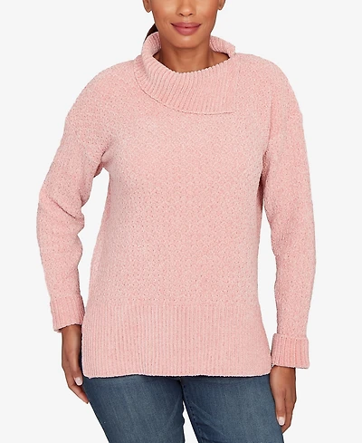 Ruby Rd. Petite Split Cowl Chenille Pullover Sweater