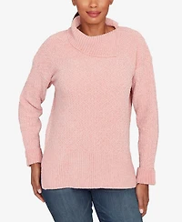 Ruby Rd. Petite Split Cowl Chenille Pullover Sweater