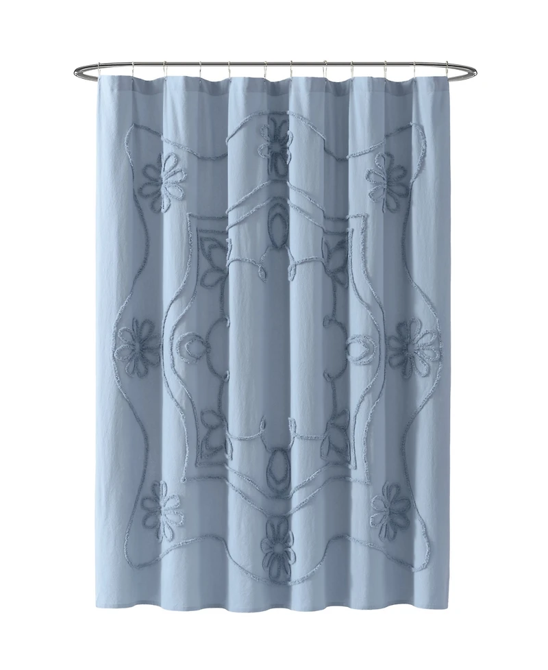 Peri Home Retro Scroll Shower Curtain, 72" x 72"