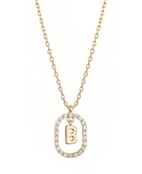 Adornia Gold Plated Cubic Zirconia Floating Letter Frame Necklace