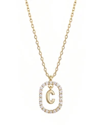 Adornia Gold Plated Cubic Zirconia Floating Letter Frame Necklace