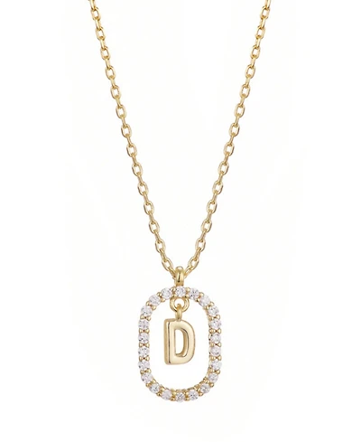 Adornia Gold Plated Cubic Zirconia Floating Letter Frame Necklace