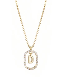 Adornia Gold Plated Cubic Zirconia Floating Letter Frame Necklace