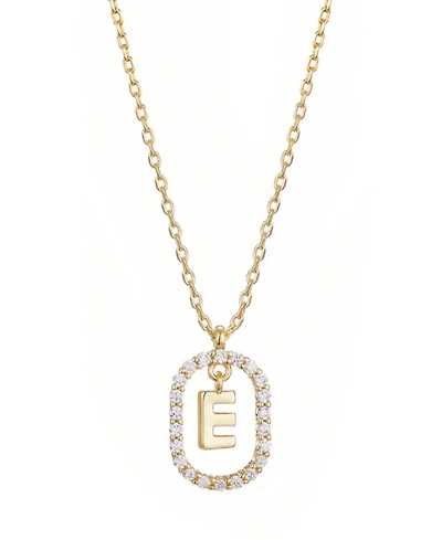 Adornia Gold Plated Cubic Zirconia Floating Letter Frame Necklace