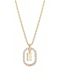 Adornia Gold Plated Cubic Zirconia Floating Letter Frame Necklace