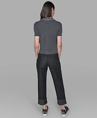 Karl Lagerfeld Paris Women's Embellished Collar Sweater