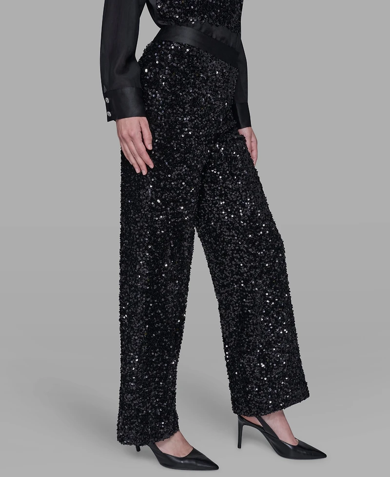 Karl Lagerfeld Paris Women's Sequin Detail Pants