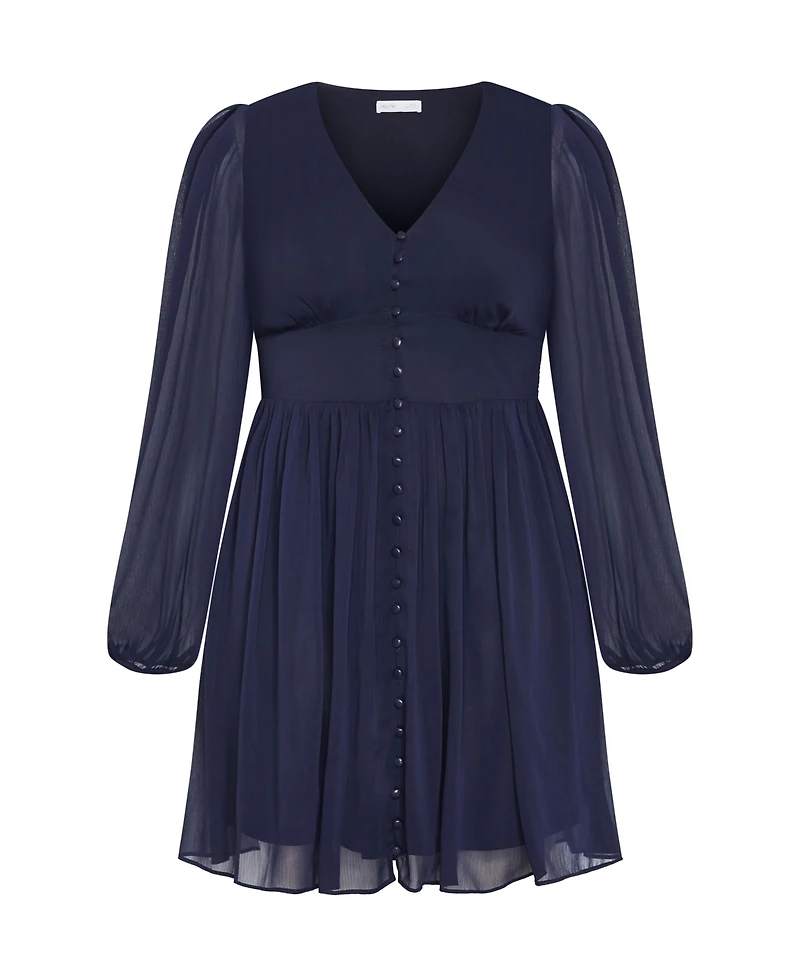 City Chic Women's Serina V Neck Mini Dress