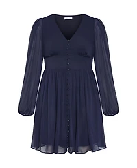 City Chic Women's Serina V Neck Mini Dress