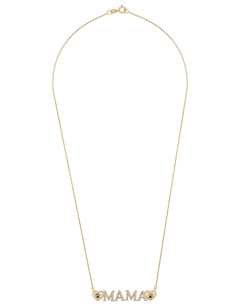 Wrapped Dog Mama Design Diamond Necklace (1/5 ct. t.w.) in 10K Yellow Gold