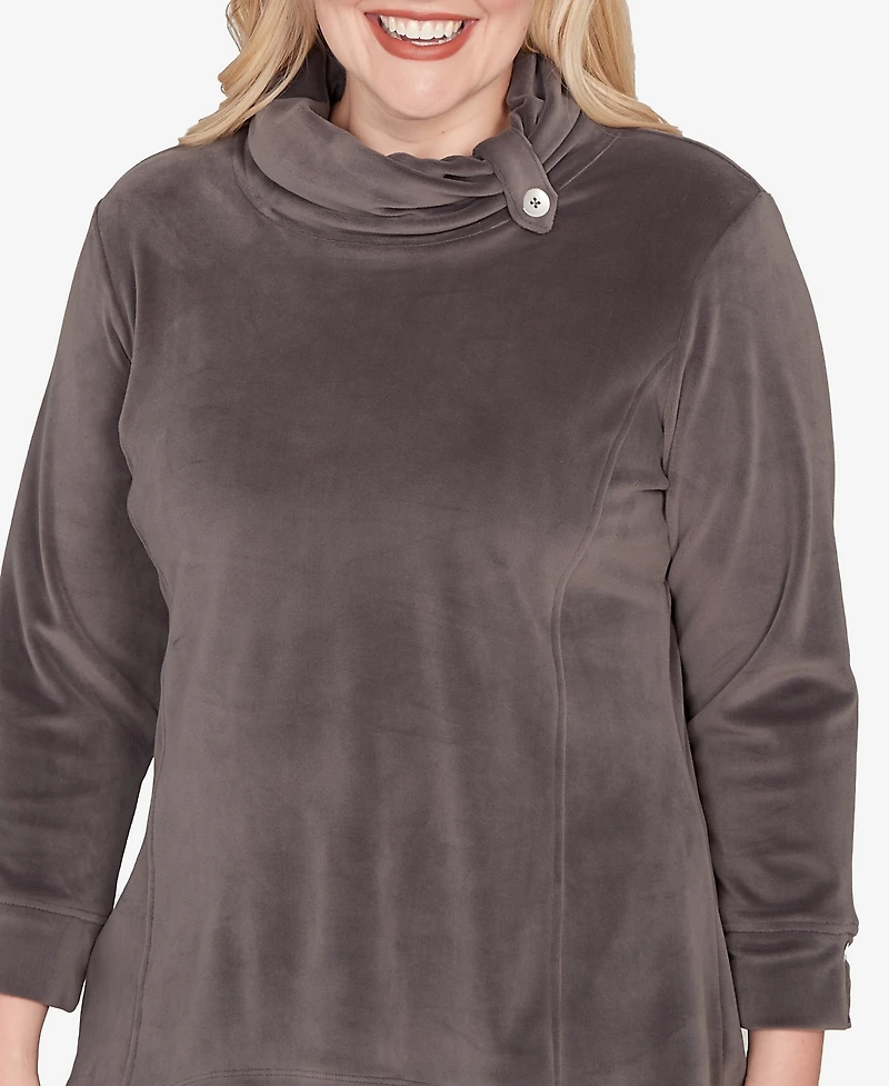 Alfred Dunner Calm Luxe Cowl Neck Top